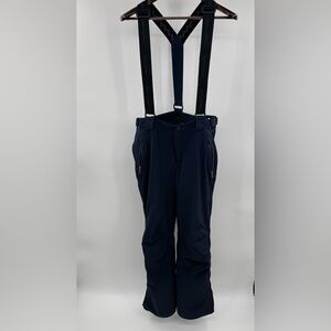 Toni Sailer Ski Salopettes Men’s EU 52 Navy Insulated Snow Pants Bibs Suspenders